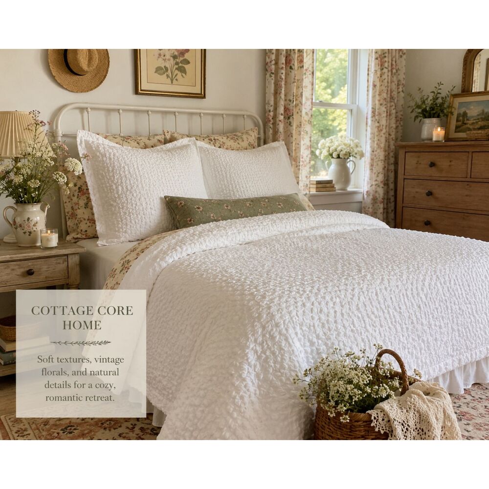 PiuBelle White Textured Cotton Duvet Cover Set 2 Euro Shams Portugal